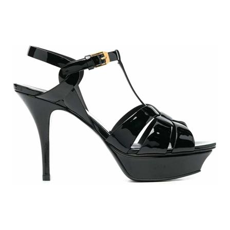 Saint Laurent, High Heel Sandals Czarny, Kobieta, Rozmiar: 36 EU