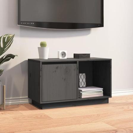 Vidaxl Tv-bänk Grå 74x35x44 Cm Massiv Furu Grå