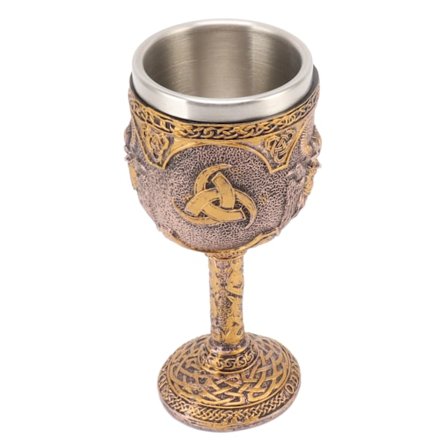 Nordisk Viking Goblet Retro Resin Rustfritt Stål Ølkrus for Cocktail Whisky Rødvin