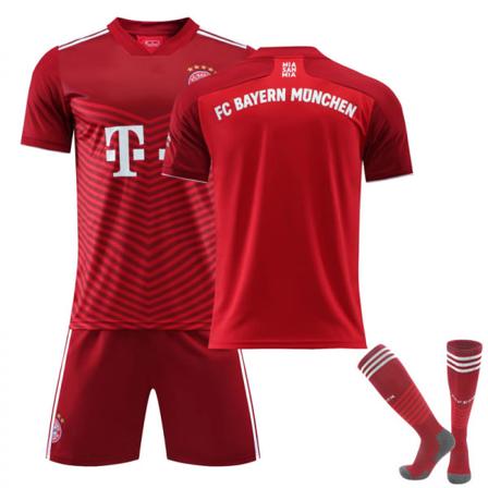 21/22 Ny Bayern Hjem Rød Børn Voksne Fodboldtrøje Træningstøj Suit XS -