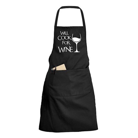 Will Cook For Wine - Forkle - Svart