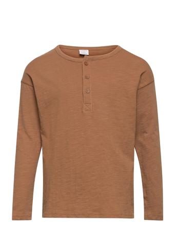 Top Ls Essential Solid T-shirts Long-sleeved T-shirts Ruskea Lindex