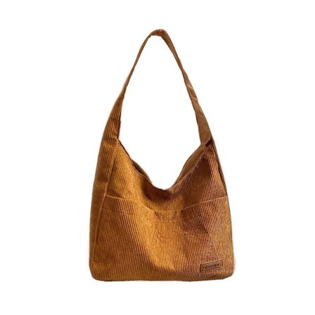 Lærredsskuldertaske Crossbody-taske BRUN