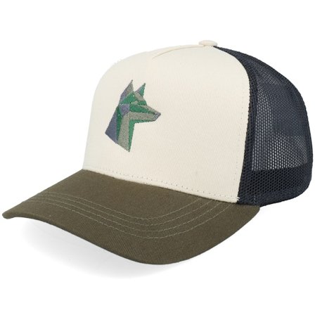 Kiddo Cap - Beige - trucker - Cap - Kids Green Paper Fox Stone/Black/Olive A-frame Trucker - Hatstore