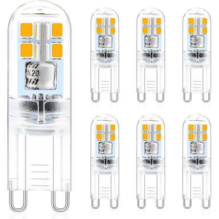 G9 LED-lampor, 2W 180lm, motsvarande 20W halogen, varmvit 2900k, G9-sockel LED-lampa, energibesparande LED-lampor, AC 220-240V, icke-dimbar (pack