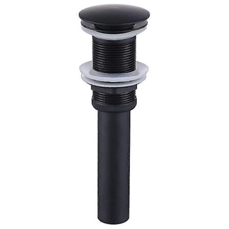 Pesualtaan pohjaventtiili ilman ylivuotoa, kylpyhuoneen ponnahdusventtiilikokoonpano, tulppa-allas, harjattu messinki, musta