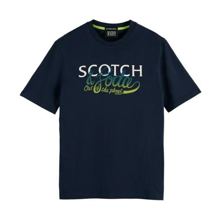 Scotch & Soda, T-Shirts Blauw, Heren, Maat:S
