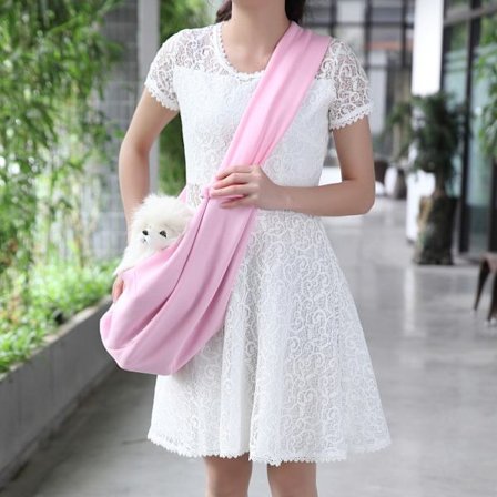 Hund- och kattslingväska Justerbar vadderad axelrem med nätficka för