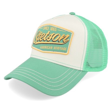 Stetson - White trucker Gorra - Vintage Mint/Off White A-Frame Trucker @ Hatstore