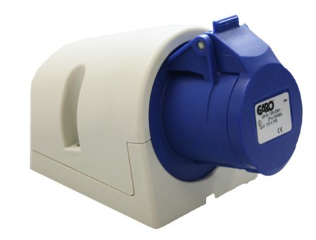 Garo UI 432-9 S + RU Vägguttag IP44, 5-polig, 32A Blå, 9 h, Anslutningsdon & kablar