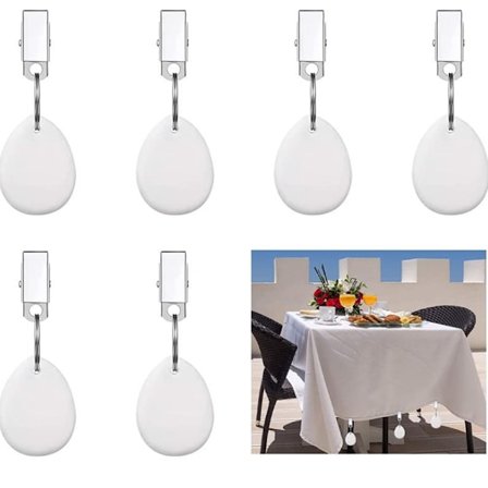 6 st bordsduksklämma bordsduk hänge sten bordsduksklämma för