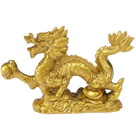Good Lucky Dragon Statue Guld Dragon Statue Dyr Skulptur