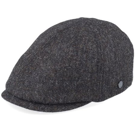 Lierys - Grå flatcap Keps - Duck Cap Wool Charcoal Flatcap @ Hatstore