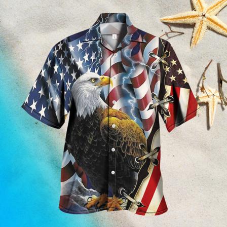 Män Independence Day T-shirt Lapel Neck Tee