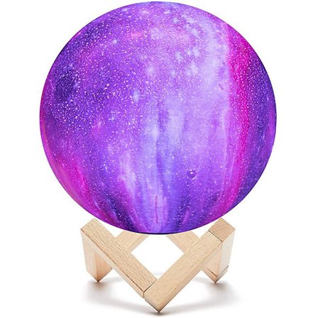 Stjerne månelampe, 16 farger 10cm Led 3d trykk månelys med stativ og fjernkontroll