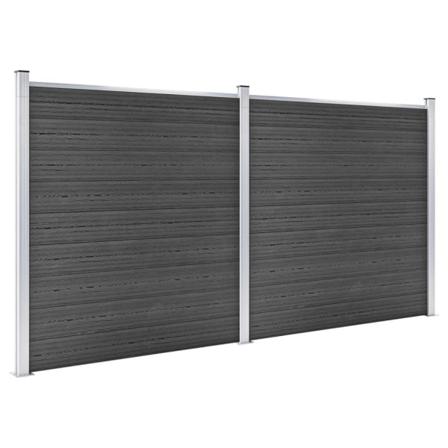 Vidaxl Staketpanel Wpc 353x186 Cm Svart Svart