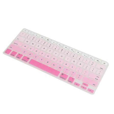 Engelskt silikontangentbordsskydd kompatibelt med Macbook Air 13 15 17 Rosa-WELLNGS