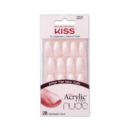 Kiss Acrylic Nude Artificial Nail Lösnaglar & dekoration Dam Beige 28 PCS