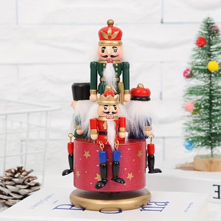1 stk. Nøddeknækker Musikboks, Dukke Soldater Ornament, Bolig Stue Dekoration, Musikboks Gave[YJD][YJD]