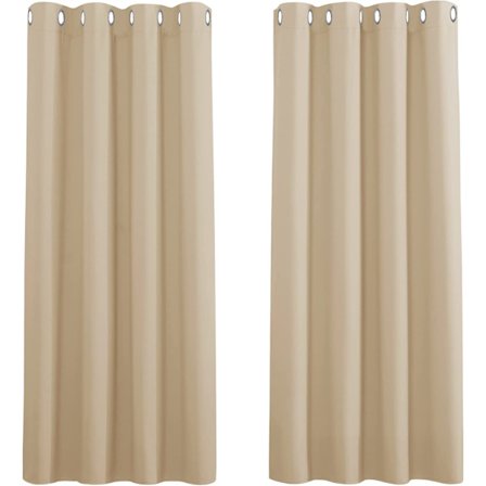 2 mörkläggningsgardiner (Beige 132*60cm)