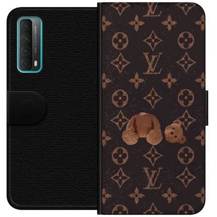 Kompatibel Tegnebogsetui til Huawei Huawei P smart 2021 Luksuriøst monogrammønster med knust bamse i mørk modeæstetik