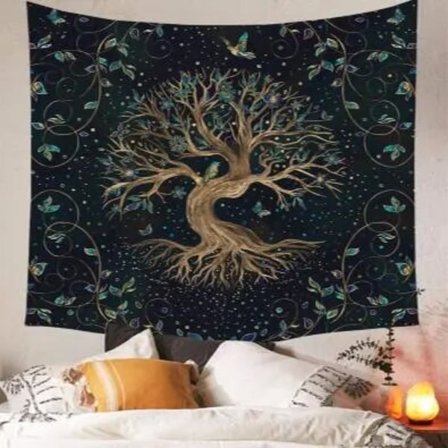 Mystisk Tree of Life Svamp Skov Tapestry Væg Hængende Eventyr Fortælling