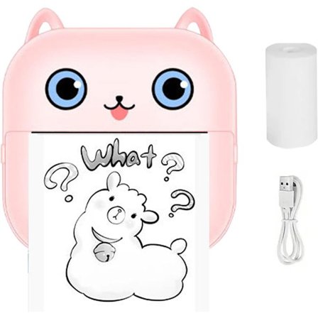 Fickskrivare, Mini Klistermärkesskrivare, Termisk Skrivare med Papper, Bläckfri Etikettskrivare Ficka för Foton, Bilder, Tidningar, Anteckningar