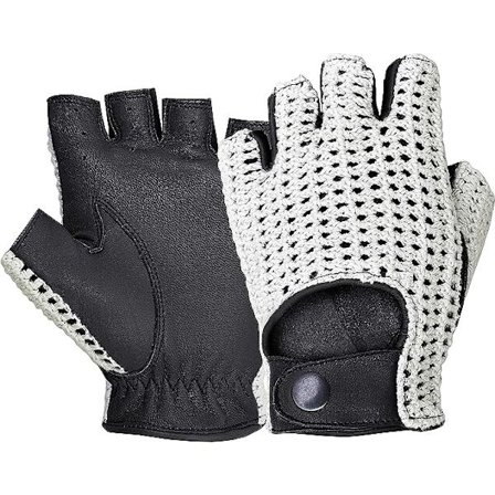 Fitness Classic Fingerless English Læder Kørehandsker Hæklet String Bag Unisex Vintage Mode(M)