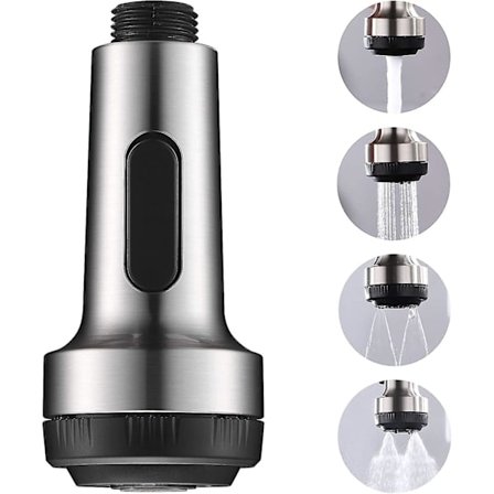 Træk ud Køkkenhane Sprøjtehoved, 4-funktions Køkkenhane Sprøjte Dyserstatning Køkken