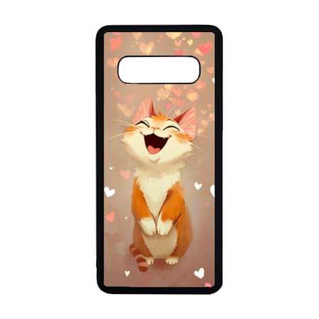 Tecknad Skrattande Katt Samsung Galaxy S10 Mobiltelefon Skal