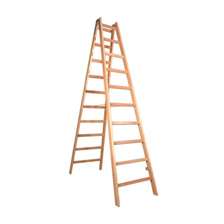 Trätrappstege, 2x10 steg, höjd: 2700 mm