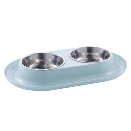 Husdjursmatare skål i rostfritt stål husdjursmatskål dubbelt handfat