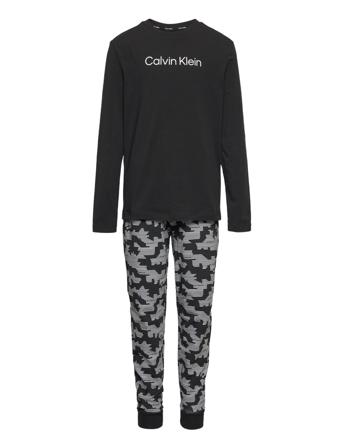 Knit Pj Set Pyjamassæt Sort Calvin Klein