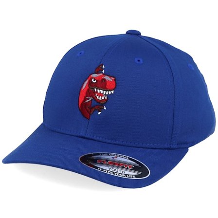 Kiddo Cap - Blue - flexfit - Cap - Kids Peeping Dino T-rex Royal Blue Flexfit - Hatstore