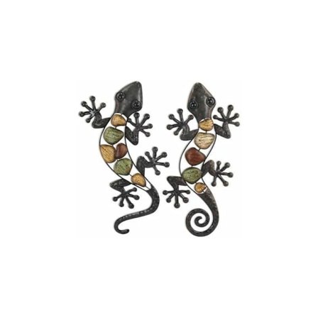 Veggpryd, x2 firfisler, metall, 37 cm, veggdekorasjon, hage, utendørs,