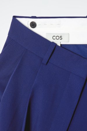 COS Women's Pantalón Twill Wide Leg Relaxed Fit in Azul