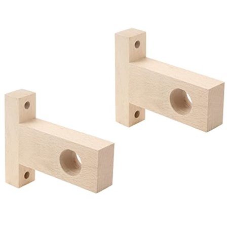 Viimeistelemätön puinen päätykannatin verhotangoille 30mm