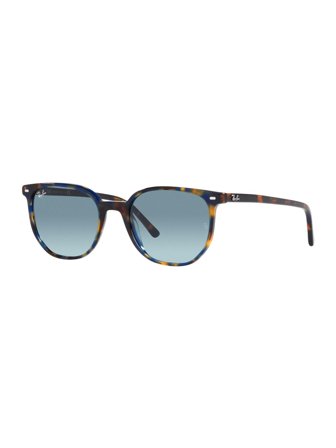 Ray Ban Unisex Sunglasses with a frame made of acetate in brown and lenses made of plastic in blue