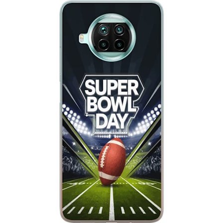 Kompatibel Mobilcover til Xiaomi Mi 10T Lite 5G Super Bowl Day plakat med amerikansk fodbold på oplyst arena i dramatisk sportsdesign