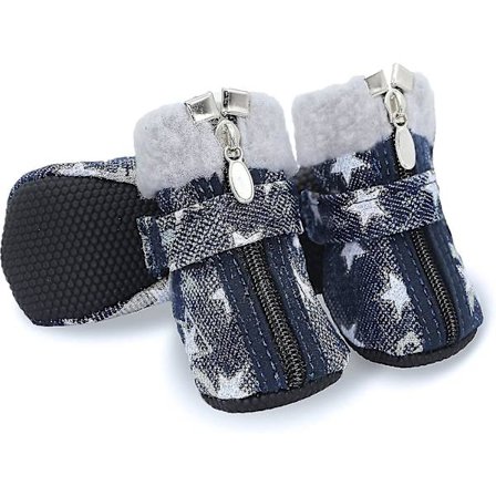 Talvisten Koirien Lämmittävät Nauhat Säädettävät Liukumattomat Sisäpohjat - Pienille Ja Keskikokoisille Koirien - Valkoinen 4 Kpl