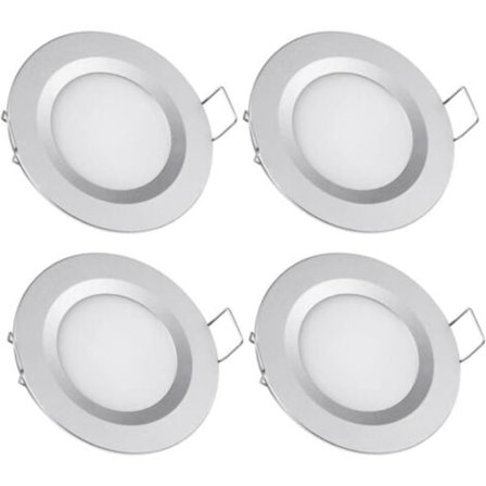 4 x Upotettava LED-spotti 12V Reikä 58-65mm 3W 3200K Upotettava kattovalaisin matkailuautoon Veneeseen Asuntovaunuun Pakettiautoon Jahtiin Lämmin 
