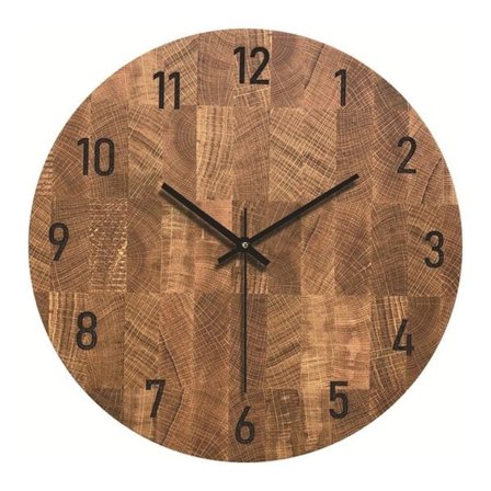 Analogt vægur med sorte tal 30 cm - Træ