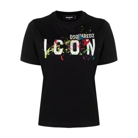 Dsquared2 - T-shirts - Svart - Dam - Storlek: S, Dam, Storlek: S