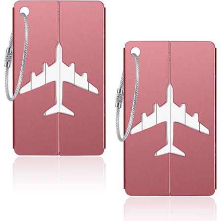 2 st Bagageetiketter Resväska Etiketter Bagageetiketter Bagageetiketter Aluminium Metall med Namn ID Adresskort för Bagage Resväskor