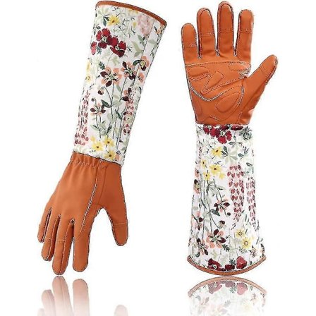 Puutarharuusu nahkakäsineet naisille, pitkät Pro-käsineet ruusujen leikkaamiseen, puutarhakäsineet äidille ja isoäidille, puutarhalahjat (punainen)[D]