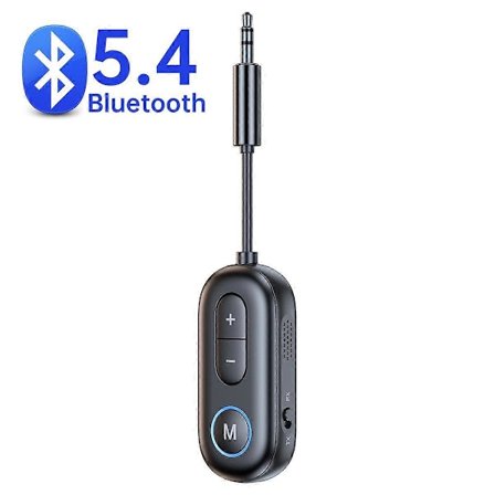 2-i-1 Bluetooth 5.4 Audio Sändare/Mottagare 3.5MM AUX HiFi Stereo Musik Trådlös Adapter Med Mikrofon För Bil Flygplan TV PC Högtalare Hörlurar