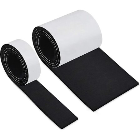 Selvklæbende filtpude til møbelstolpuder Skridsikker filt 2 ruller, sort bordstolbenbeskytter (100*10cm+100*2cm) Starlight -ys