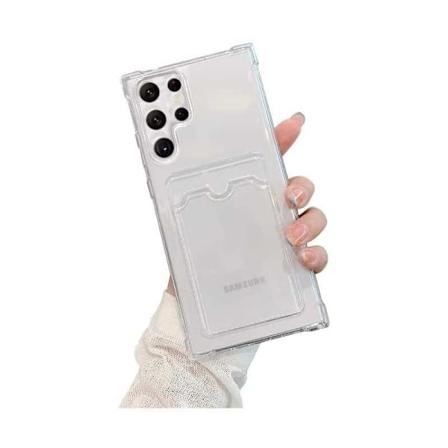 Ohut iskunkest v k nnykk kuori korttipaikalla Samsung S22 Ultra Transparent