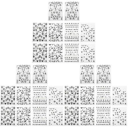 50 Ark Halloween Neglestikker Lysende Neglestikker DIY Negledekor (Assortert Stil) 30 ark 10 30 sheets 10.3X8X0.01CM