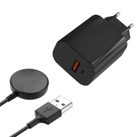 Laddare 12W + Kabel Kompatibel med Samsung Galaxy Watch 6/Watch 5/Watch 4/Watch 3/active - Laddare för klocka Phonillico